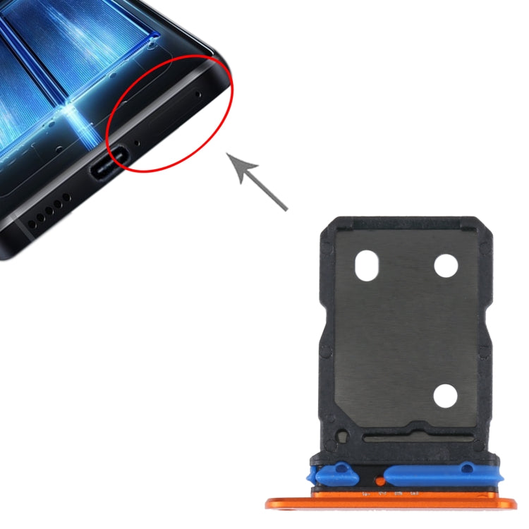 For vivo X80 SIM Card Tray + SIM Card Tray (Orange) by buy2fix