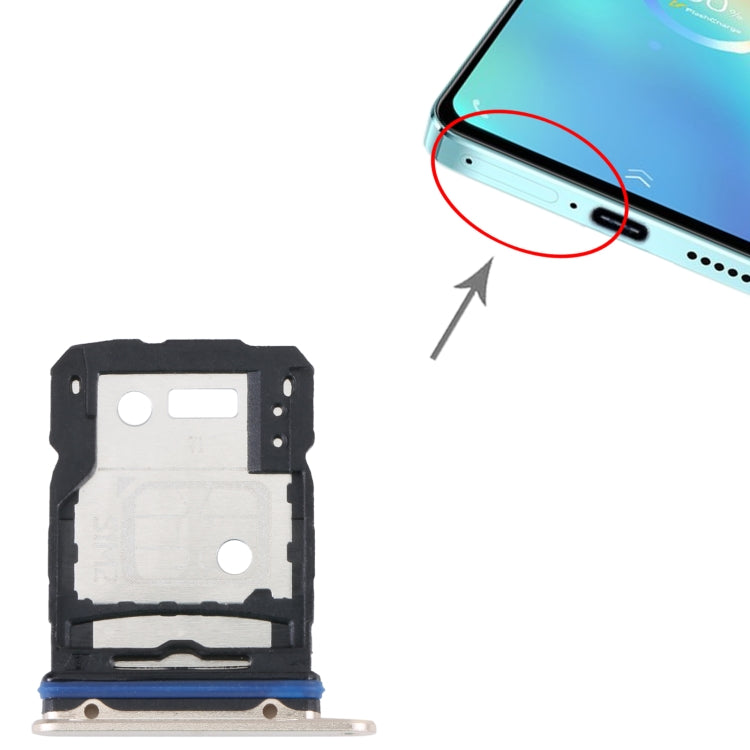 For vivo S15 SIM Card Tray + SIM Card Tray (Gold) by buy2fix