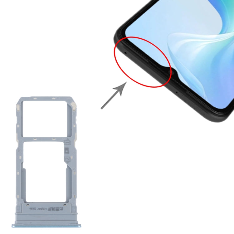 For vivo Y33S / Y33T SIM Card Tray + SIM / Micro SD Card Tray (Blue) by buy2fix