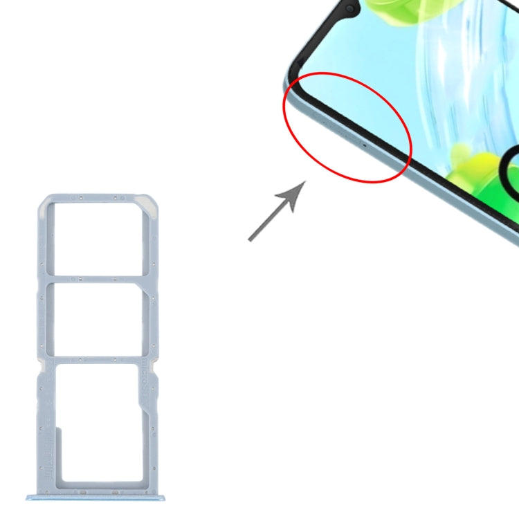 For Realme C30 SIM Card Tray + SIM Card Tray + Micro SD Card Tray (Blue) by buy2fix