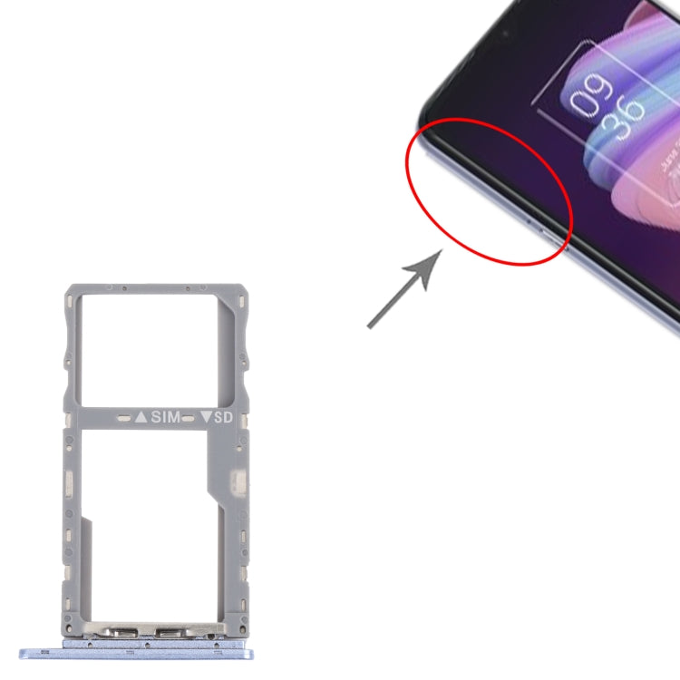 For TCL 10 SE T766H Original SIM Card Tray + SIM / Micro SD Card Tray(Purple) by buy2fix