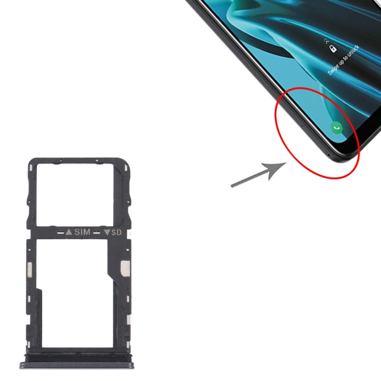 For TCL 30 XE 5G T767W Original SIM Card Tray + Micro SD Card Tray(Black) by buy2fix