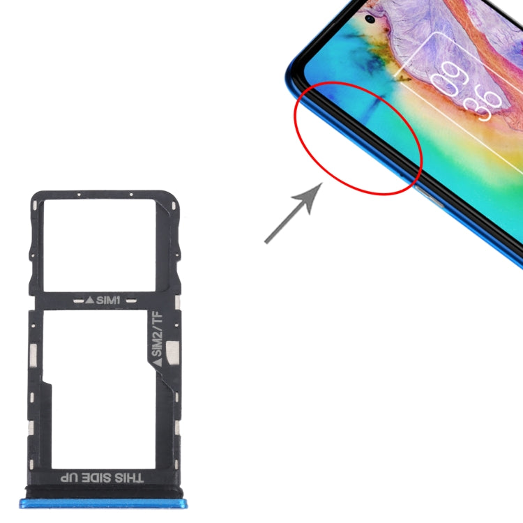 For TCL 20 5G Original SIM Card Tray + SIM / Micro SD Card Tray(Blue) by buy2fix