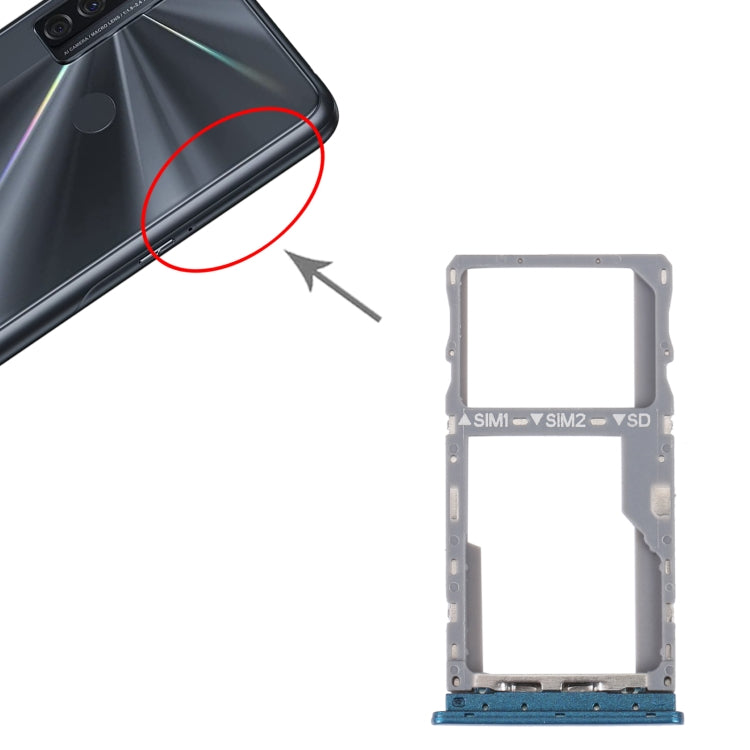 For TCL 20 SE Original SIM Card Tray + SIM / Micro SD Card Tray(Green) by buy2fix