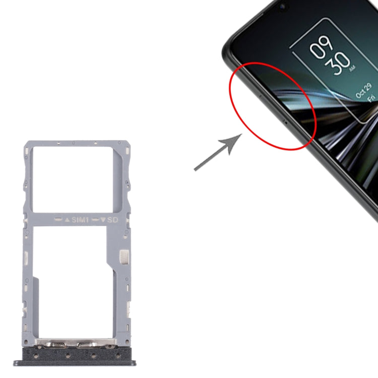 For TCL 20 XE Original SIM Card Tray + Micro SD Card Tray(Black) by buy2fix
