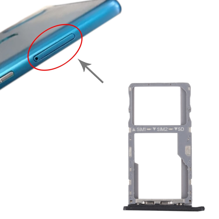 For Alcatel 1V 2020 Original SIM Card Tray + SIM / Micro SD Card Tray (Black) by buy2fix