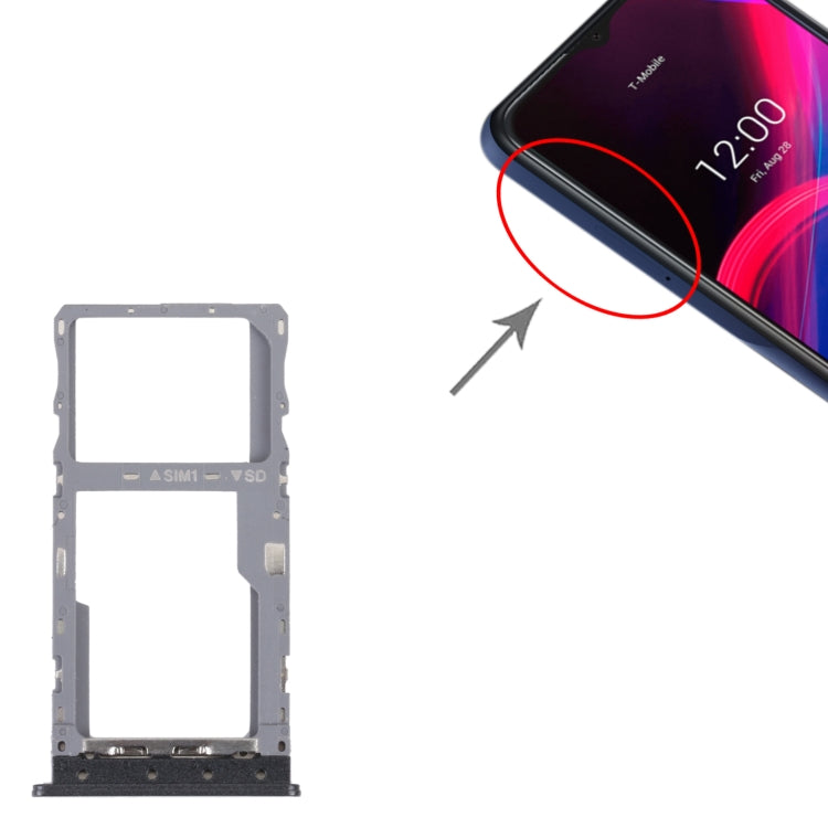For T-Mobile REVVL 4 4G Original SIM Card Tray + Micro SD Card Tray(Black) by buy2fix