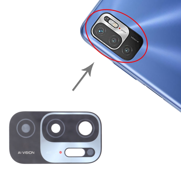 10 PCS Back Camera Lens for Xiaomi Redmi Note 10T 5G by buy2fix