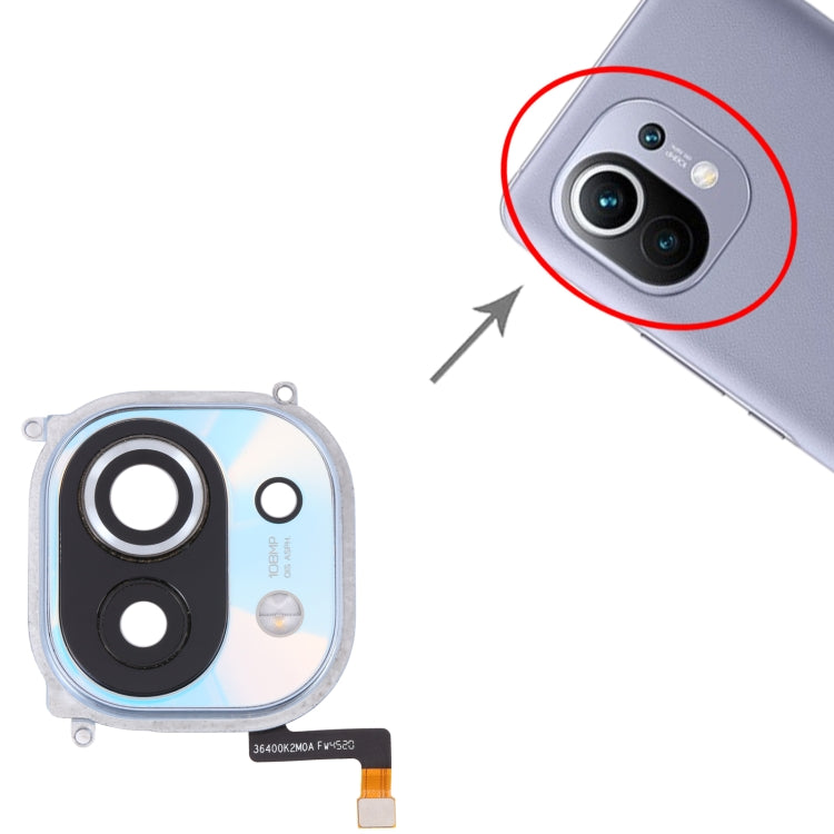 For Xiaomi Mi 11 Back Camera Lens Frame (Blue) by buy2fix