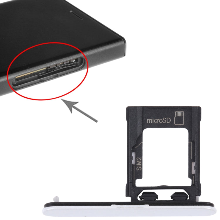 For Sony Xperia XZ1 Compact Original SIM Card Tray + Micro SD Card Tray (Silver) by buy2fix