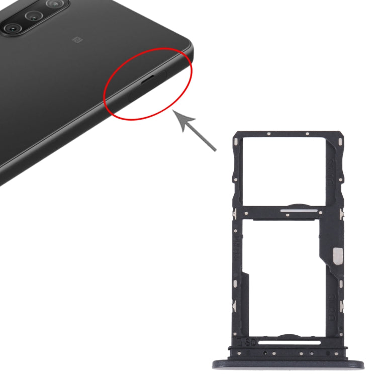 For Sony Xperia 10 IV Original SIM Card Tray + SIM / Micro SD Card Tray (Black) by buy2fix