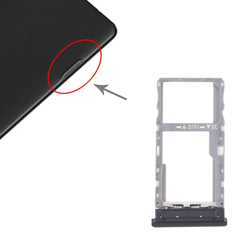 For Alactel Joy Tab 2 9032Z SIM Card Tray + Micro SD Card Tray(Black) by buy2fix