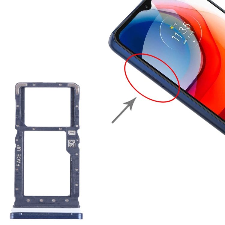 For Motorola Moto G Play 2021 SIM Card Tray + Micro SD Card Tray (Blue) by buy2fix