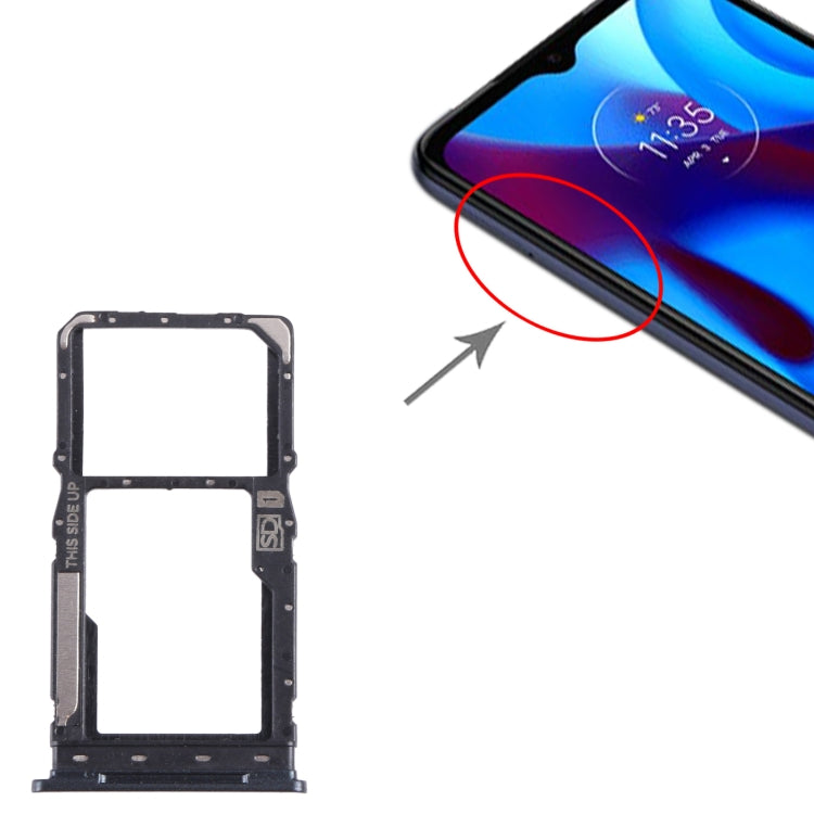 For Motorola Moto G Pure SIM Card Tray + Micro SD Card Tray (Black) by buy2fix