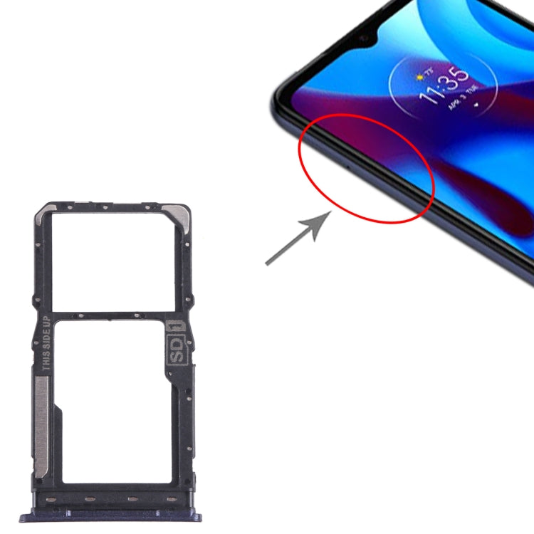 For Motorola Moto G Pure SIM Card Tray + Micro SD Card Tray (Purple) by buy2fix