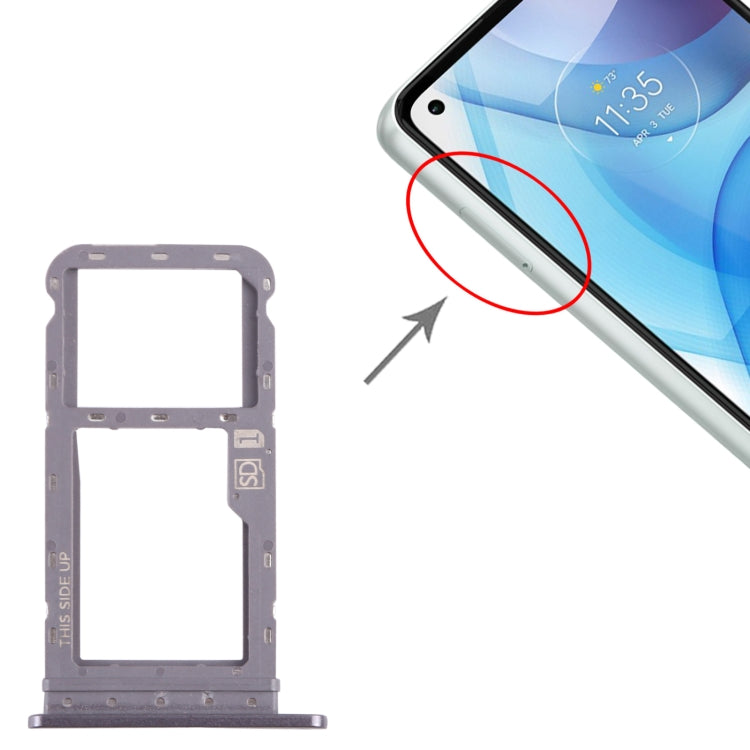 For Motorola Moto G Power 2021 SIM Card Tray + Micro SD Card Tray (Purple) by buy2fix
