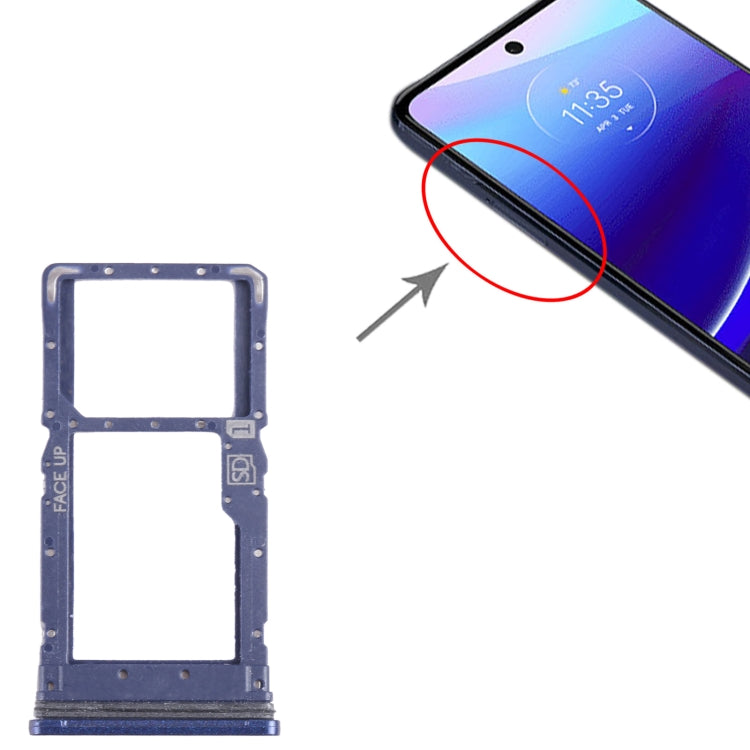 For Motorola Moto G Stylus 2022 SIM Card Tray + Micro SD Card Tray (Blue) by buy2fix
