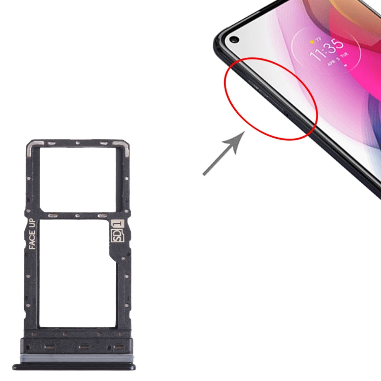 For Motorola Moto G Stylus 2021 SIM Card Tray + Micro SD Card Tray (Black) by buy2fix
