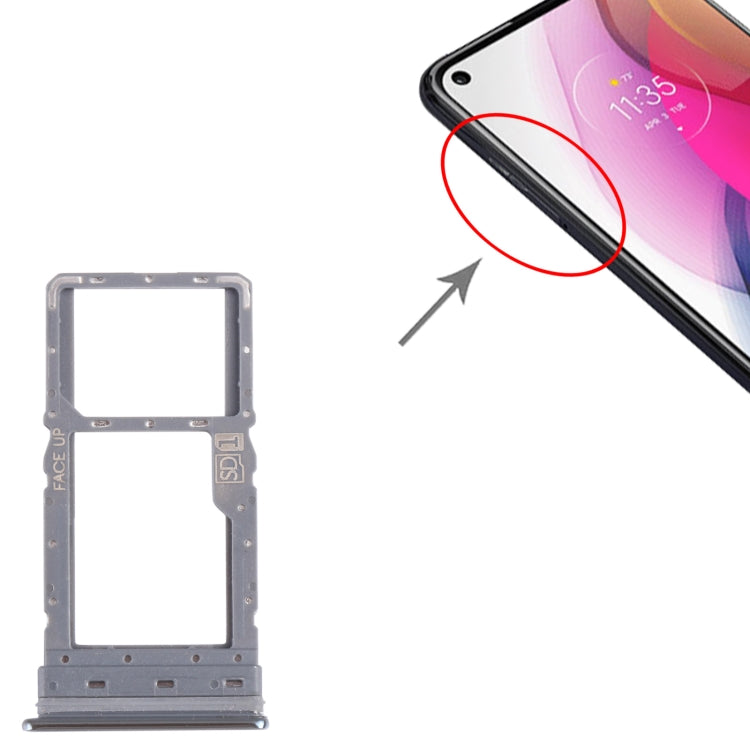 For Motorola Moto G Stylus 2021 SIM Card Tray + Micro SD Card Tray (Silver) by buy2fix