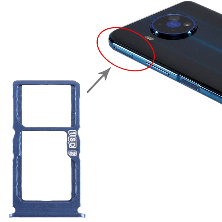 For Nokia 8.3 Original SIM + SIM / Micro SD Card Tray (Blue) by buy2fix