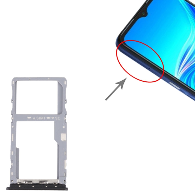 For TCL 20Y Original SIM Card Tray + Micro SD Card Tray (Black) by buy2fix