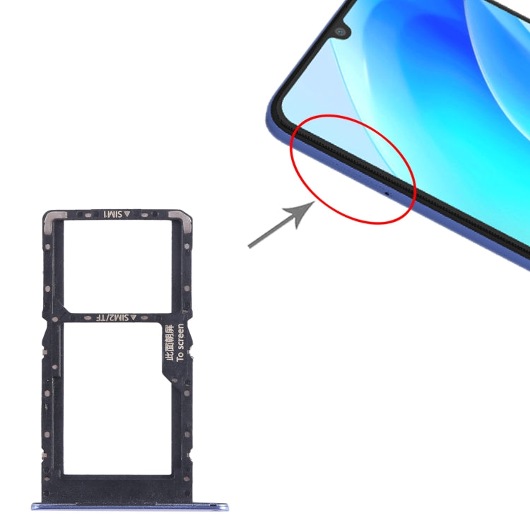 For Huawei nova Y70 Plus SIM + SIM / Micro SD Card Tray (Blue) by buy2fix
