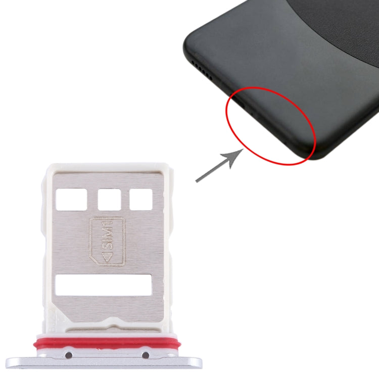 For Huawei Mate 60 SIM + NM Card Tray (Silver) by buy2fix