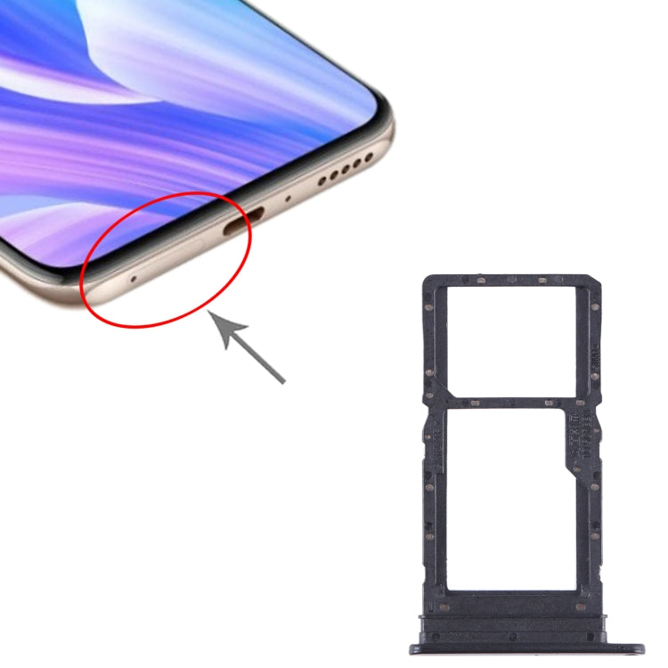 For Huawei Enjoy 30 Plus SIM + SIM / Micro SD Card Tray (Black) by buy2fix