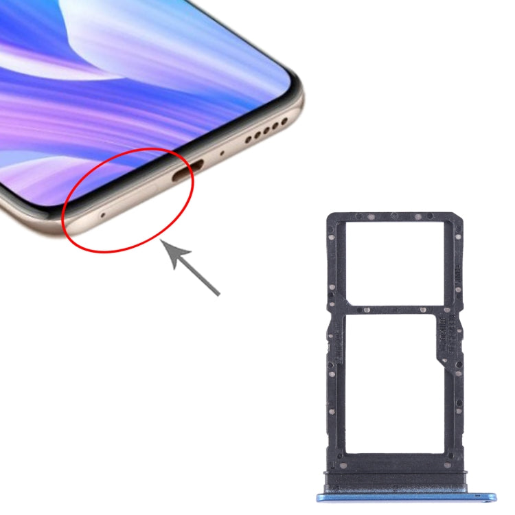 For Huawei Enjoy 30 Plus SIM + SIM / Micro SD Card Tray (Blue) by buy2fix
