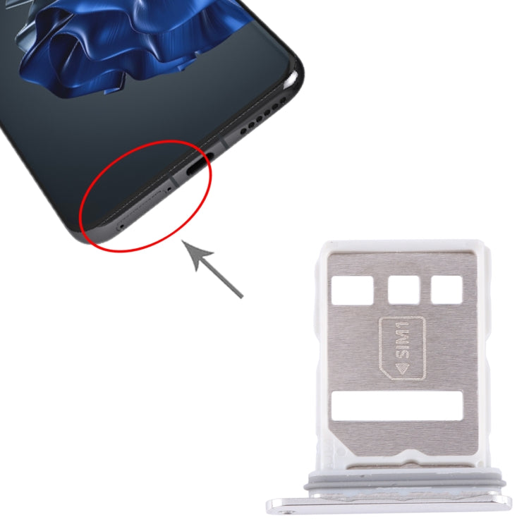 For Huawei P60 Pro SIM + NM Card Tray (Silver) by buy2fix