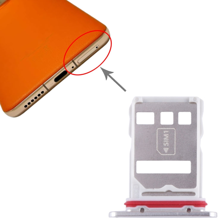 For Huawei Mate 50E SIM + NM Card Tray (Silver) by buy2fix