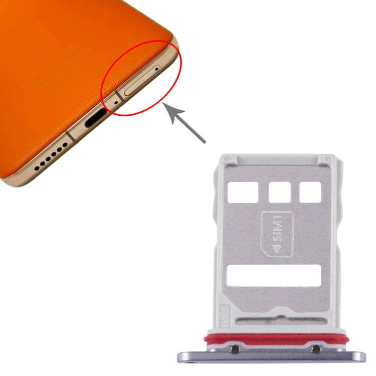 For Huawei Mate 50 SIM + NM Card Tray (Black) by buy2fix