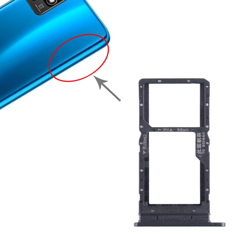 For Honor Play 5T SIM + SIM Card Tray (Black) by buy2fix
