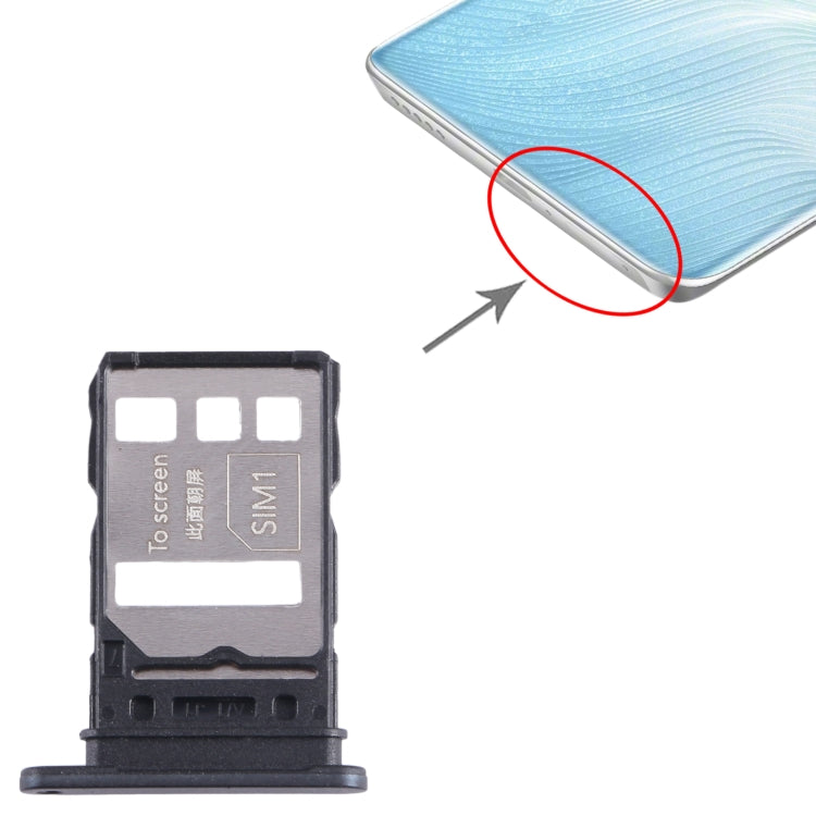 For Honor 80 Pro Flat SIM + SIM Card Tray (Black) by buy2fix