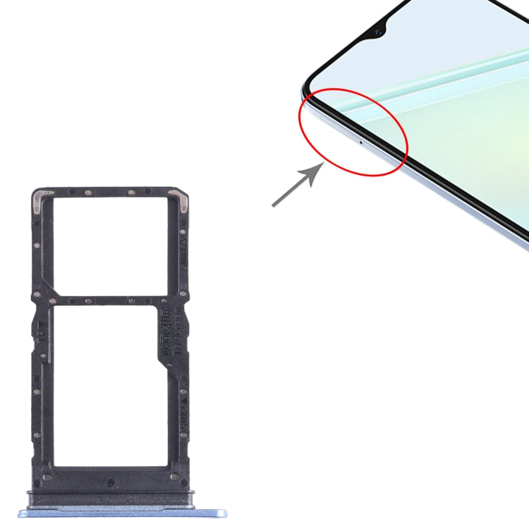For Honor Play6C SIM + SIM / Micro SD Card Tray (Blue) by buy2fix