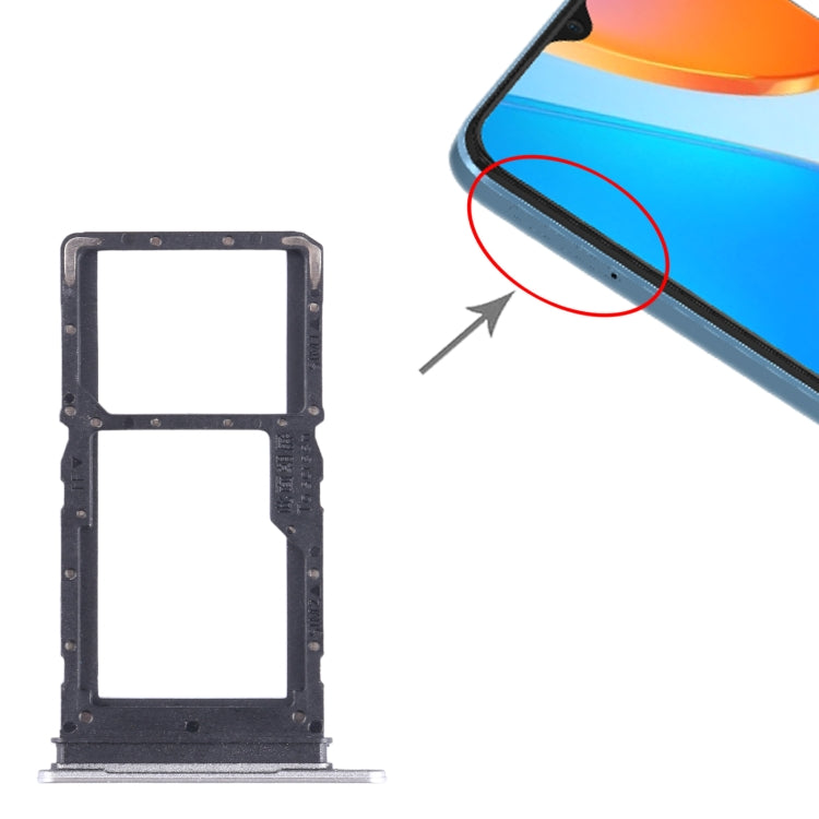 For Honor X6 SIM + SIM / Micro SD Card Tray (Silver) by buy2fix