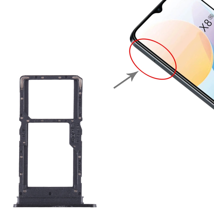 For Honor X8 5G SIM + SIM / Micro SD Card Tray (Black) by buy2fix