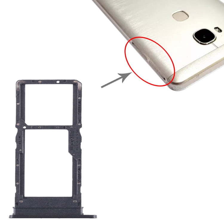 For Honor X5 SIM + SIM / Micro SD Card Tray (Black) by buy2fix