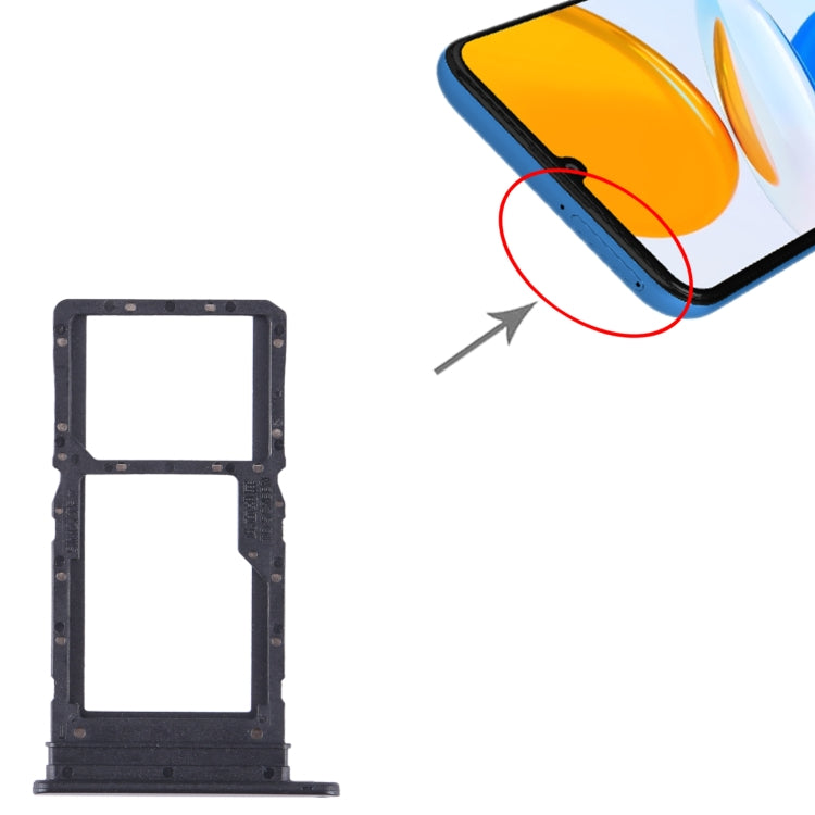 For Honor X7 SIM + SIM / Micro SD Card Tray (Black) by buy2fix