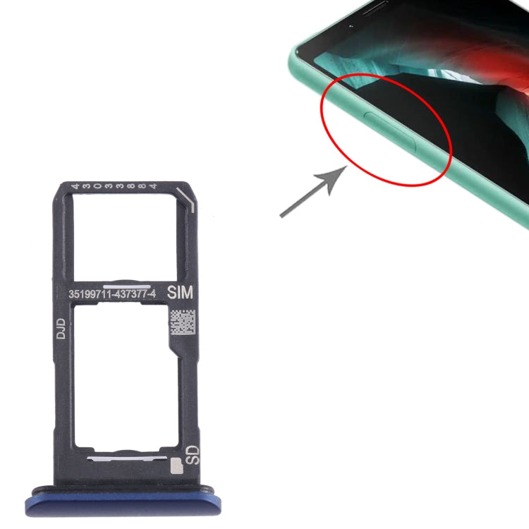 For Sony Xperia 10 II Original SIM + Micro SD Card Tray (Blue) by buy2fix