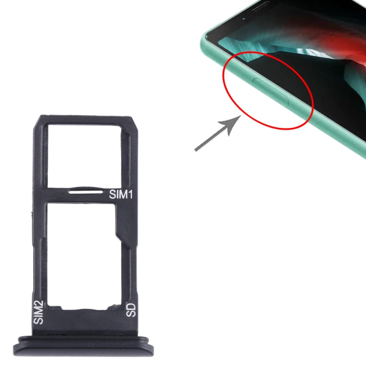 For Sony Xperia 10 II Original SIM + SIM / Micro SD Card Tray (Black) by buy2fix