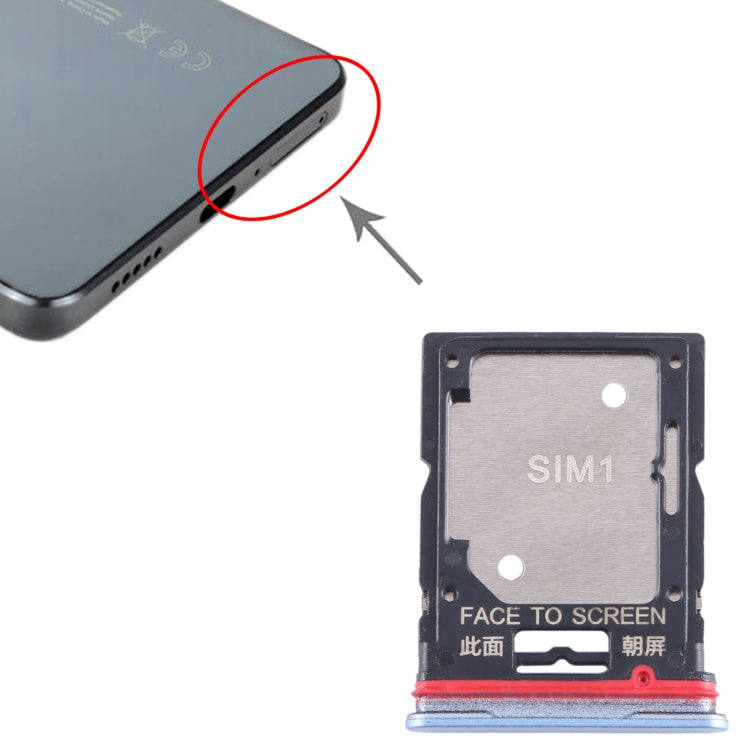 For Xiaomi Redmi Note 11T Pro SIM Card Tray + SIM Card Tray / Micro SD Card Tray (Blue) by buy2fix