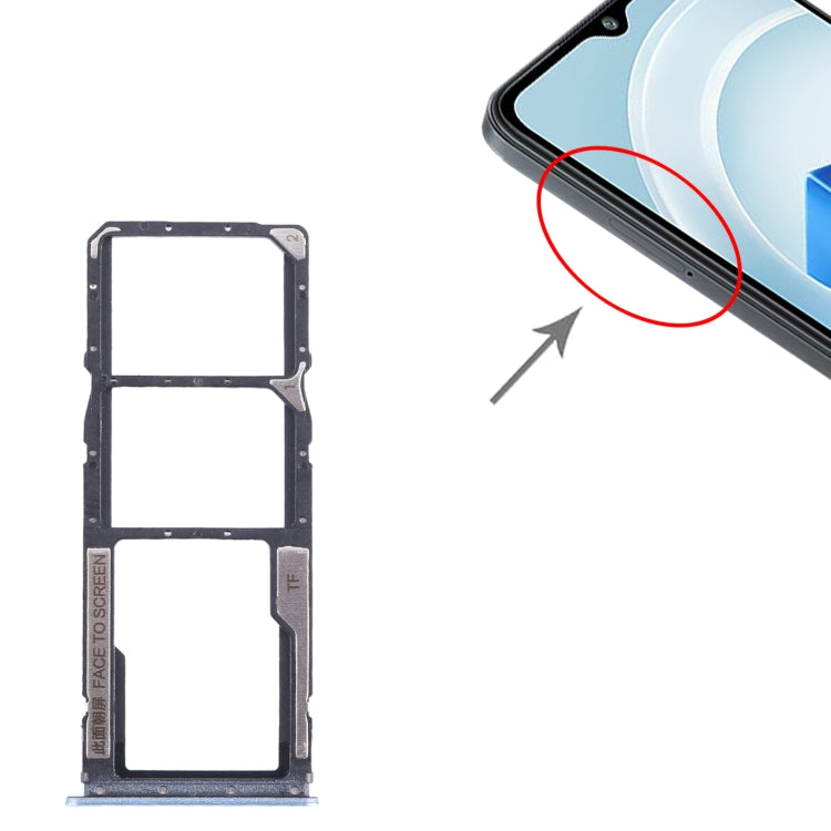 For Xiaomi Poco M5 4G SIM Card Tray + SIM Card Tray + Micro SD Card Tray (Blue) by buy2fix