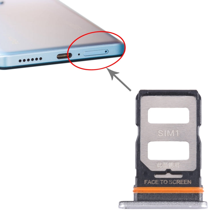For Xiaomi Redmi Note 12 Pro+ 5G SIM Card Tray + SIM Card Tray (Silver) by buy2fix