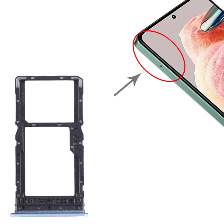 For Xiaomi Redmi 12 5G SIM Card Tray + SIM Card Tray / Micro SD Card Tray (Blue) by buy2fix