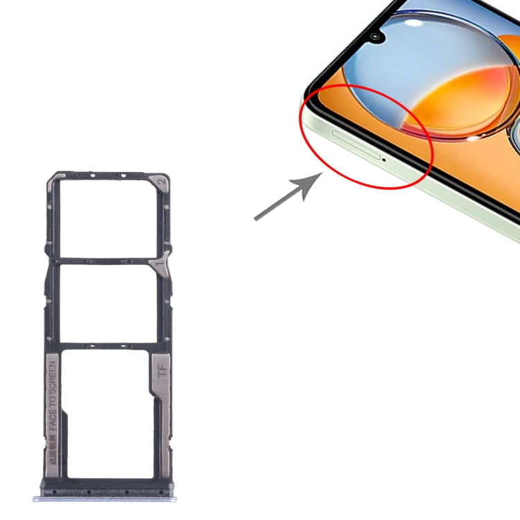 For Xiaomi Poco C65 SIM Card Tray + SIM Card Tray + Micro SD Card Tray (Purple) by buy2fix