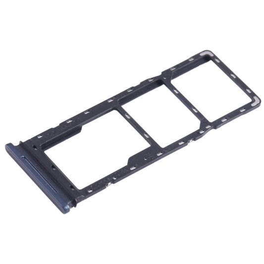 For Tecno Pova 2 SIM Card Tray + SIM Card Tray + Micro SD Card Tray (Dark Blue) by buy2fix