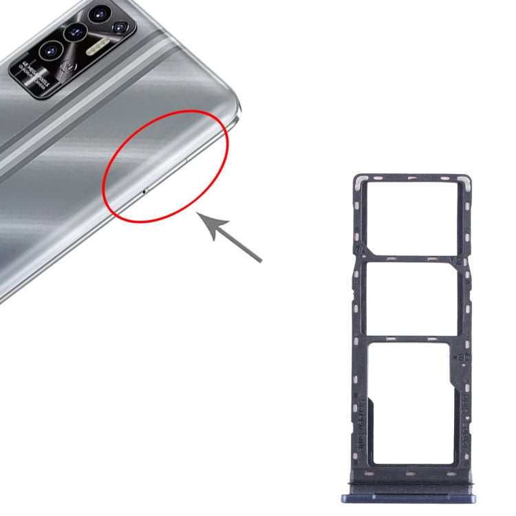 For Tecno Pova 2 SIM Card Tray + SIM Card Tray + Micro SD Card Tray (Dark Blue) by buy2fix