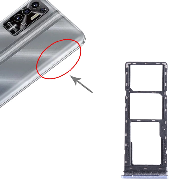 For Tecno Pova 2 SIM Card Tray + SIM Card Tray + Micro SD Card Tray (Baby Blue) by buy2fix