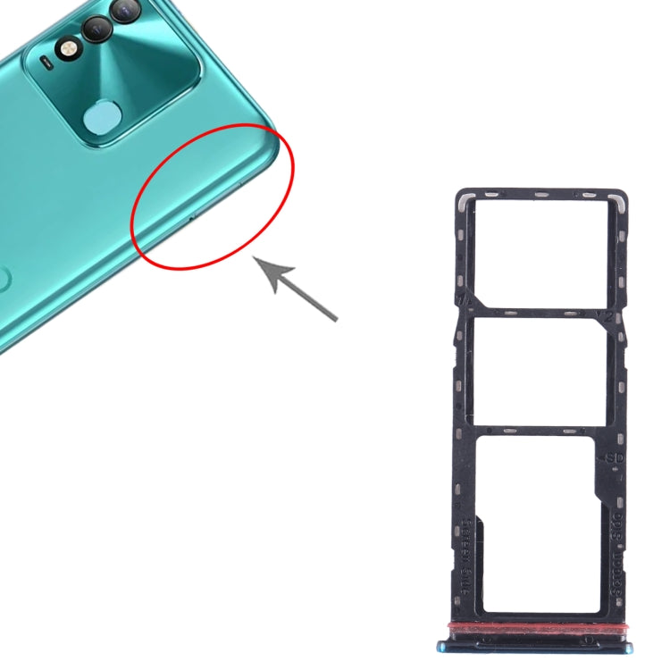 For Tecno Spark 8 SIM Card Tray + SIM Card Tray + Micro SD Card Tray (Green) by buy2fix